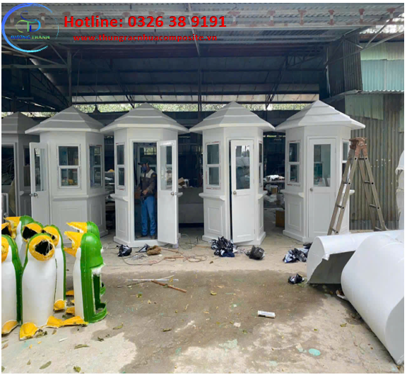 Bốt Bảo Vệ Khung Thép 1.2m, Mái Composite